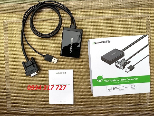 Cáp chuyển đổi VGA to HDMI hỗ trợ Audio Ugreen 40213